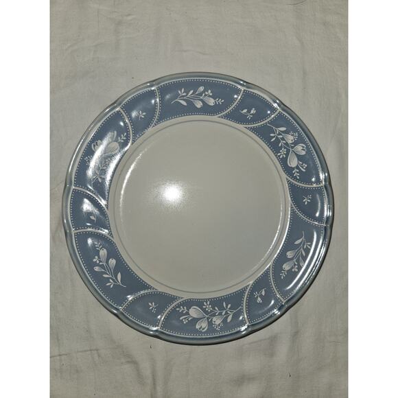 Vtg Lot 2 Noritake Stoneware Japan VICTORY BLUE 8673 Floral 10.75” Dinner Plates - Picture 2 of 4